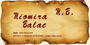 Miomira Balać vizit kartica